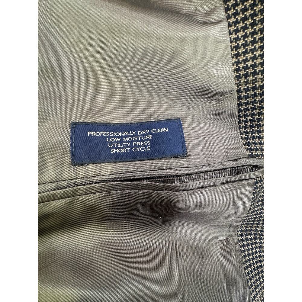 Jos A Bank Executive Collection Blazer Houndstooth Single Vent Flaws Size 46L - Picture 7 of 13